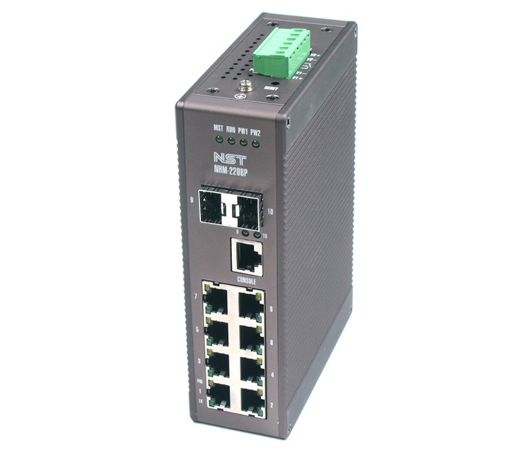 NST NHM-2208P 산업용 PoE 스위치 8포트 + 2 SFP