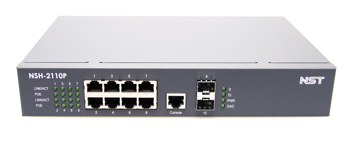NST NSH-2110P 8포트 기가비트 PoE 스위치 + 2 SFP (관리형)